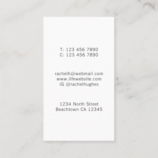 Kunsttherapistisch Visitekaartje voor regenboogbom (Achterkant)