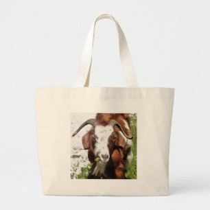Kunstthetisch filmpje van een geit grote tote bag