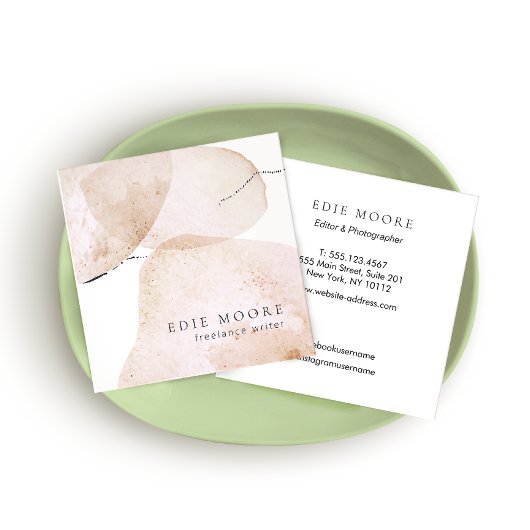 Kunsttoan Waterverf Abstract gekleurde kunst Vierkante Visitekaartje