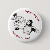 Kunstvechter Karate tegen MMA-strijder Ronde Button 5,7 Cm (Voorkant)