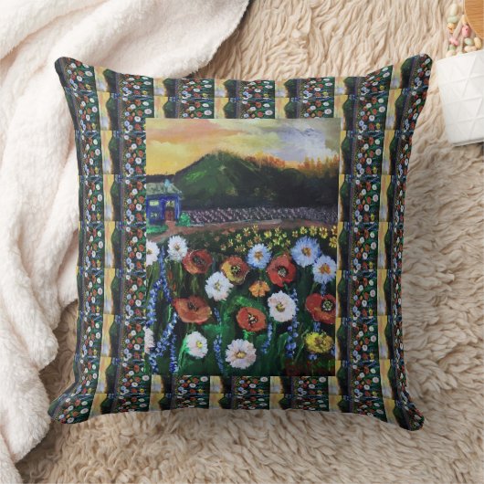 Kunstveld Fort Folk van bloemen Patroon Kussen (Deken)