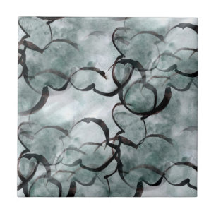 kunstverf met grijs avant-garde, zwarte handverf tegeltje