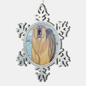 Kunstversieringen van Beer-sierfeestdagen Beer Tin Sneeuwvlok Ornament (Rechts)