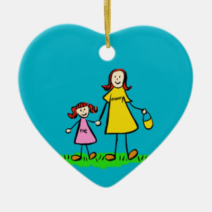 Kunstversievormen voor moeder en dochter van aange keramisch ornament