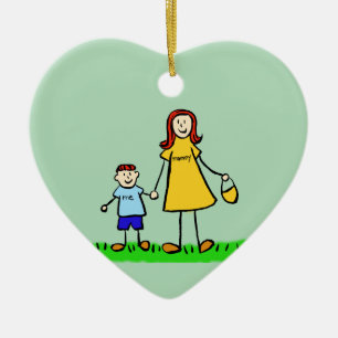 Kunstversievormen voor moeder en zoon aangepaste m keramisch ornament