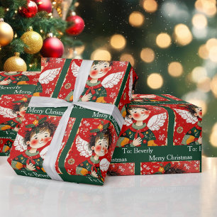 Kunstvol engel toevoegen naam van de ontvanger Ker Cadeaupapier