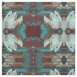 Kunstwater Lilly in Red en Blue Pattern Stof