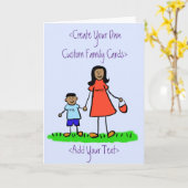 KunstWenskaart voor moeder en zoon - aangepaste fa Kaart (Gele Bloem)