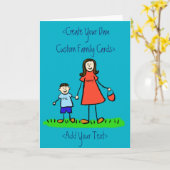 KunstWenskaart voor moeder en zoon - aangepaste fa Kaart (Gele Bloem)