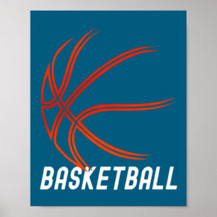 Kunstwerk Basketbal Buiten Basketbal Binnen Basket Poster