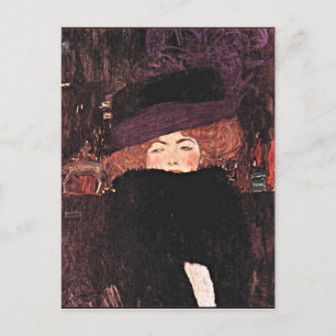 Kunstwerk Gustav Klimt, Lady in a Fur Pet en Boa Briefkaart