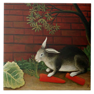 Kunstwerk Henri Rousseau, konijn Tegeltje