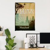 Kunstwerk in Baltimore Art Deco Design City Poster (Thuiskantoor)