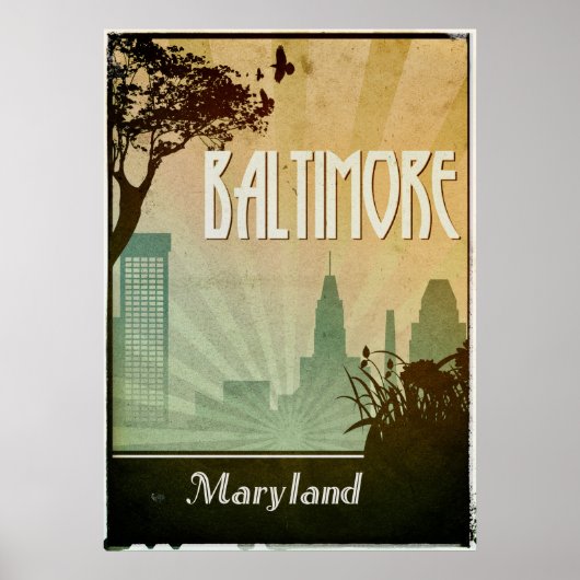 Kunstwerk in Baltimore Art Deco Design City Poster (Voorkant)