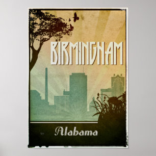Kunstwerk in Birmingham Art Deco Design City Poste Poster