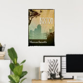 Kunstwerk in Boston Art Deco Design City Poster (Thuiskantoor)