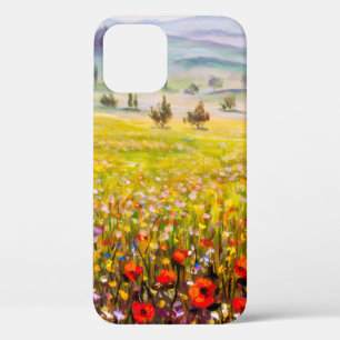 Kunstwerk Italiaanse tuscany cypert landschap met iPhone 12 Hoesje