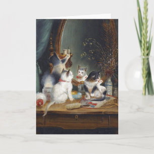  kunstwerk - Kittens spelen op een Vanity, Kaart