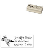 Kunstwerk levert artistieke leraar schooladres 	rubberstempel (Gestempeld)