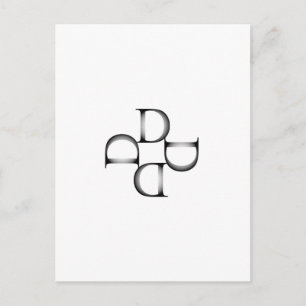 kunstwerk met D Briefkaart
