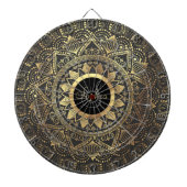 Kunstwerk met goudmandala dartbord (Voorkant)