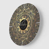 Kunstwerk met goudmandala grote klok (Hoek)