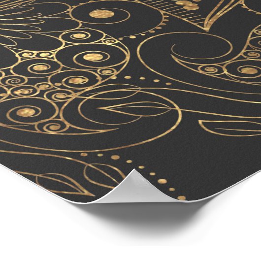 Kunstwerk met goudmandala poster (Hoek)