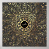 Kunstwerk met goudmandala poster (Voorkant)