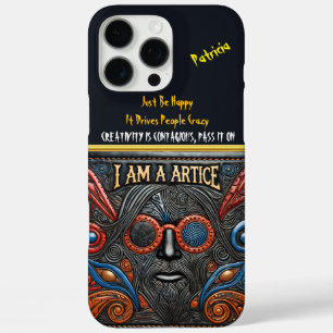 Kunstwerk met vette texturen en een opvallend oog iPhone 16 pro max hoesje