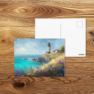 Kunstwerk met watertinten van de vuurtoren op Wild Briefkaart