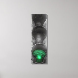 Kunstwerk op canvas met oude verkeerslichten afdruk