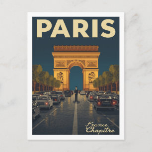 Kunstwerk over de Arc de Triomphe in Parijs in vin Briefkaart