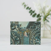 Kunstwerk over vintage fietsen briefkaart (Staand voorkant)