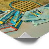 Kunstwerk over vintage lezen poster (Hoek)