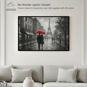Kunstwerk 'Parijs in de regen' Poster
