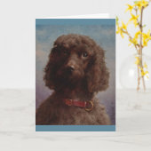 kunstwerk - Portret van een bruine poedel, Kaart (Gele Bloem)