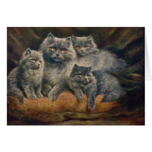  kunstwerk - prachtige kattenfamilie, (Voorkant Horizontaal)