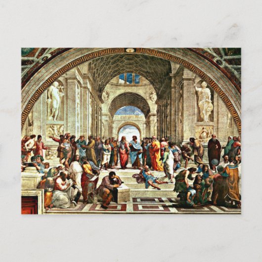 Kunstwerk "School of Athens" van Raphael Briefkaart (Voorkant)