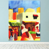 Kunstwerk van August Macke, Markt in Algiers Canvas Afdruk (Insitu (Houten vloer))