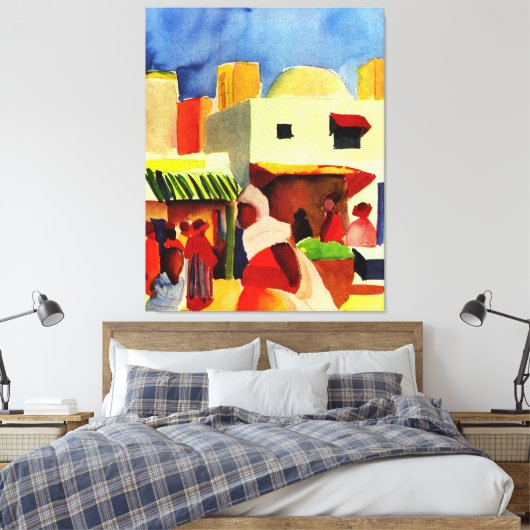 Kunstwerk van August Macke, Markt in Algiers Canvas Afdruk (Insitu (Slaapkamer))