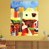 Kunstwerk van August Macke, Markt in Algiers Canvas Afdruk (Insitu (Woonkamer))