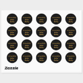 Kunstwerk van Black Round Ronde Sticker (Vel)