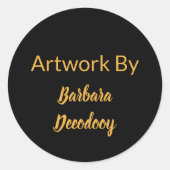 Kunstwerk van Black Round Ronde Sticker (Voorkant)