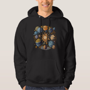 kunstwerk van het zonnestelsel hoodie