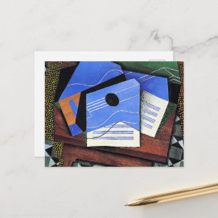 Kunstwerk van Juan Gris, Gitaar op een tafel, Briefkaart