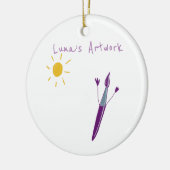 Kunstwerk van uw kind op een Ornament (Links)