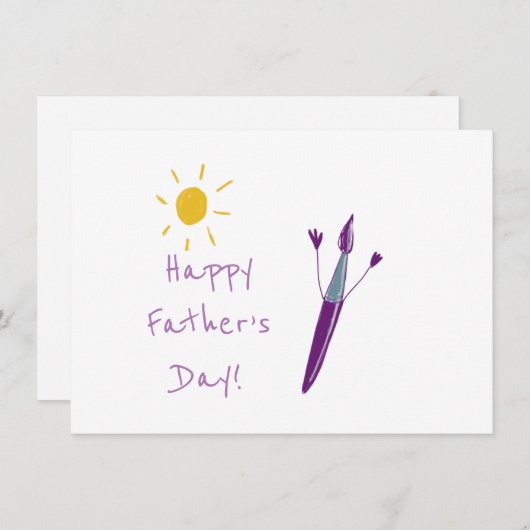 Kunstwerk van uw kind Vaderdag Feestdagenkaart (Voorkant / Achterkant)
