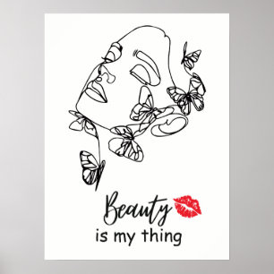 Kunstwerk voor visagist op muur, schoonheidssalon  poster