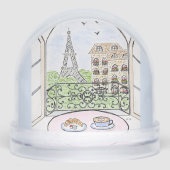 Kunstwerk Whimsical Paris Eiffel Tower KAN FOTO TO Sneeuwbol (Voorkant)