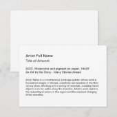 Kunstwerktentoonstelling Kunst Show Placards Bedankkaart (Voorkant / Achterkant)